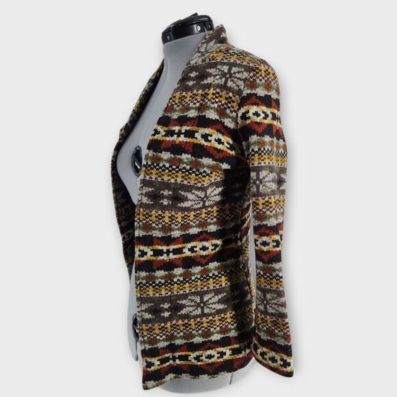 Energe World Wear Cardigan Women's S Nordic Design Open Front Boho Preppy - Picture 2 of 6